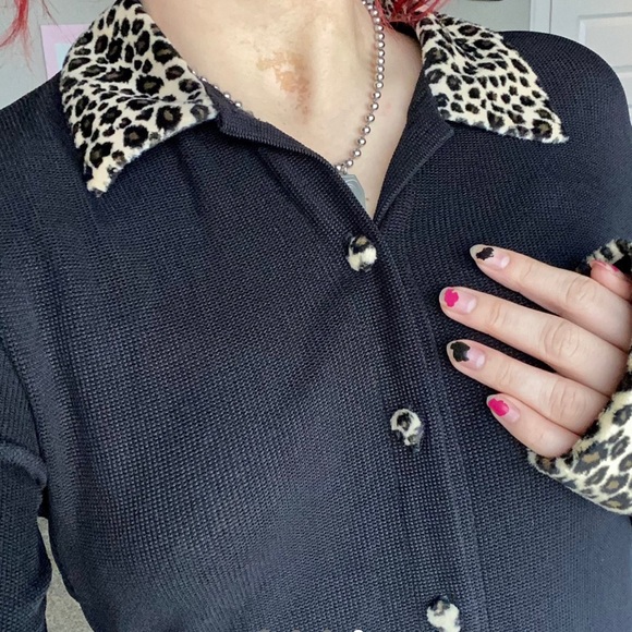 black + leopard print dress - Picture 4 of 4